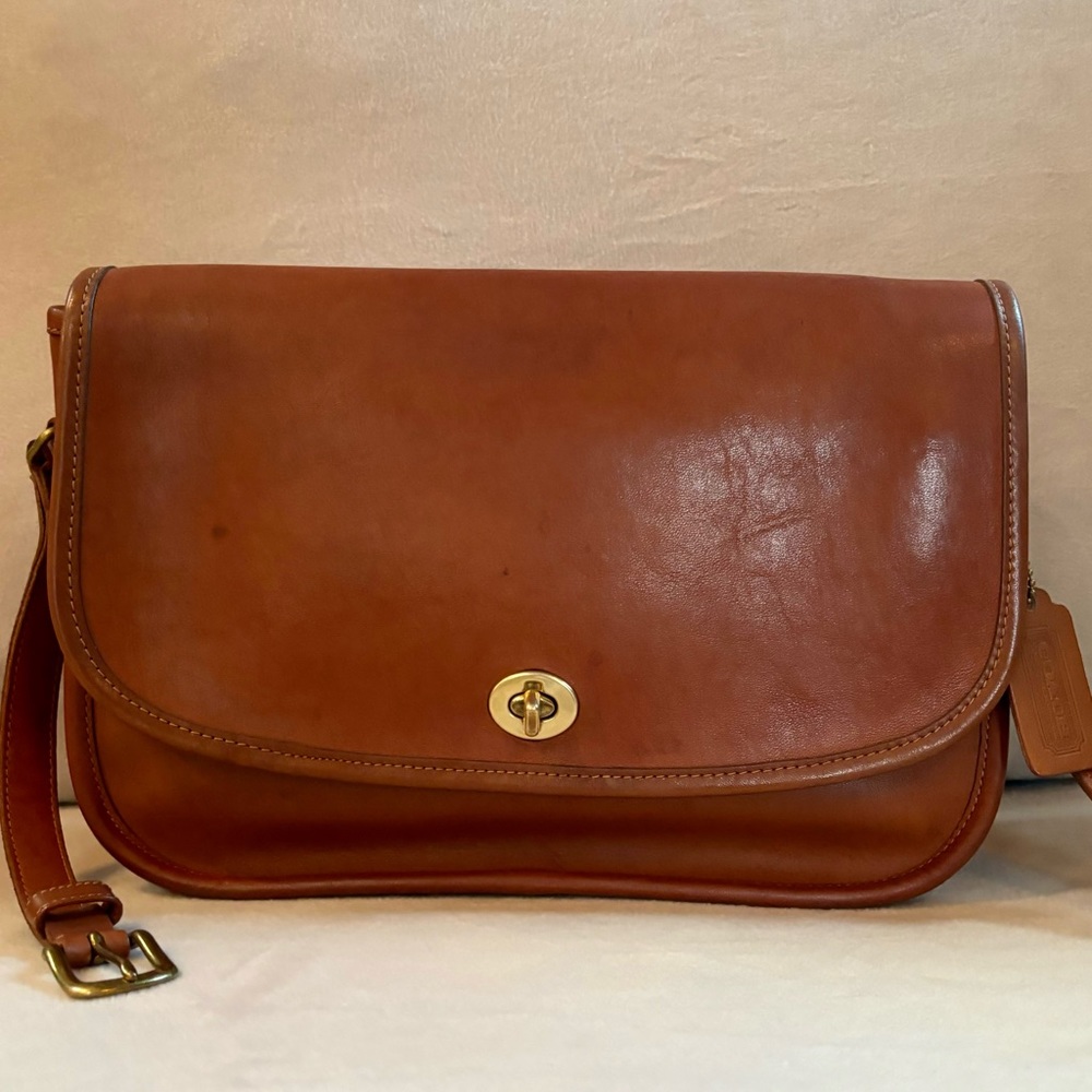 Vintage Coach NYC British tan city bag - Picture 1 of 13